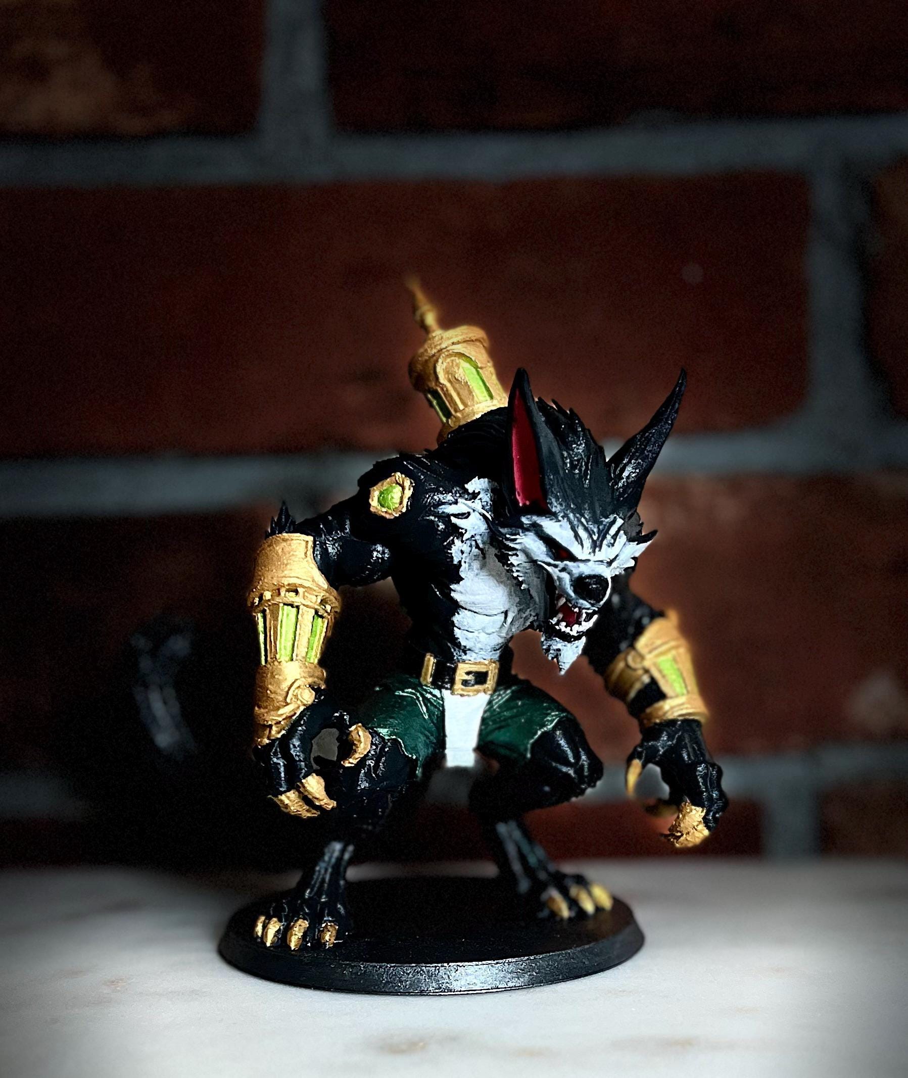 Fantasy Werewolf Miniature – Hand Painted 3D Printed Collectible