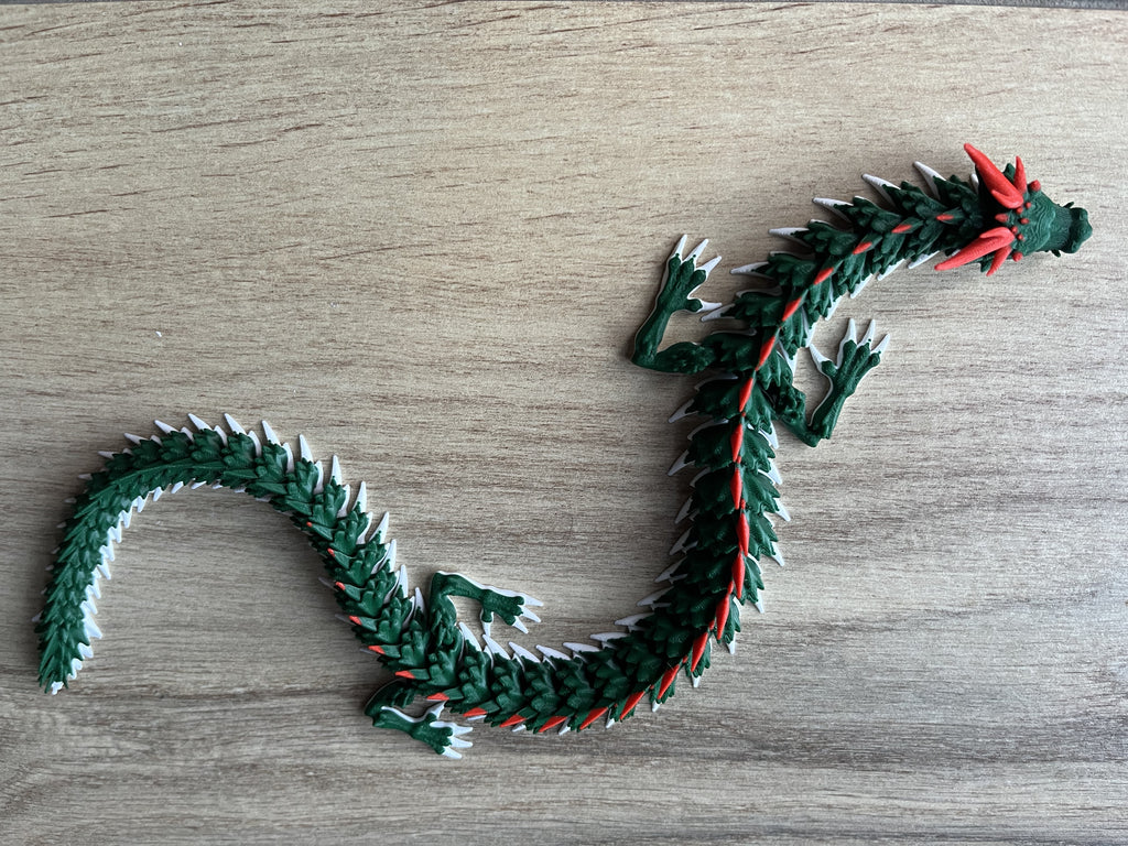 Wielki Ruchomy Smok 3D – 42 cm | Elastyczna Figurka Fantasy