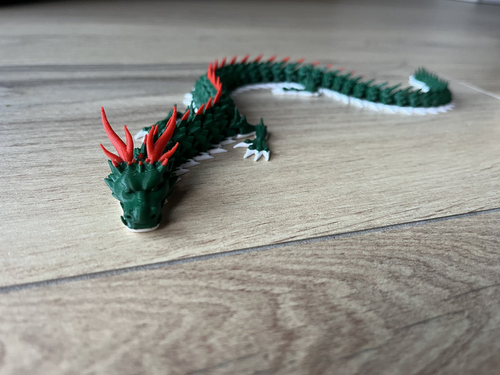 Wielki Ruchomy Smok 3D – 42 cm | Elastyczna Figurka Fantasy