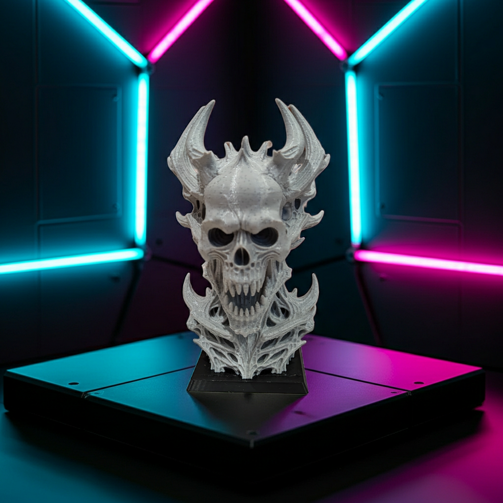 Mroczne Popiersie Demon Skull – Stylowa Figurka Kolekcjonerska 16 cm