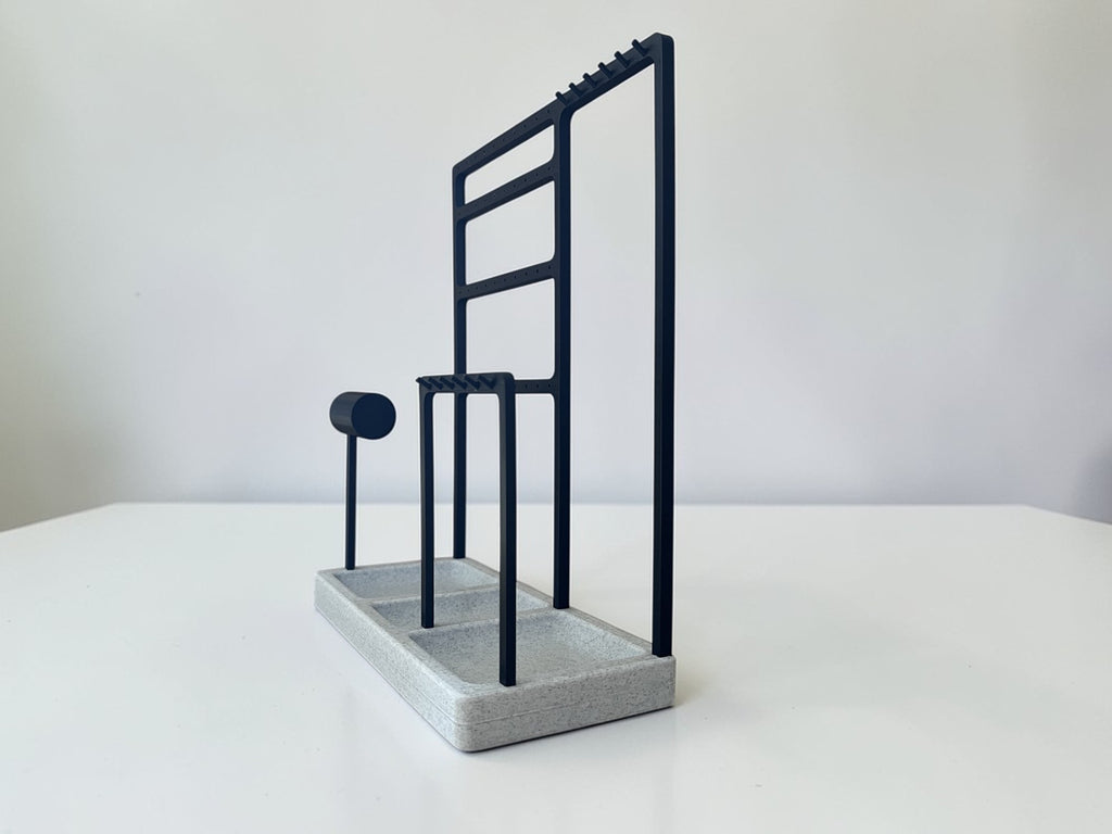 Stojak na Biżuterię z Podstawą o Wzorze Marmuru – Nowoczesny Organizer 3D